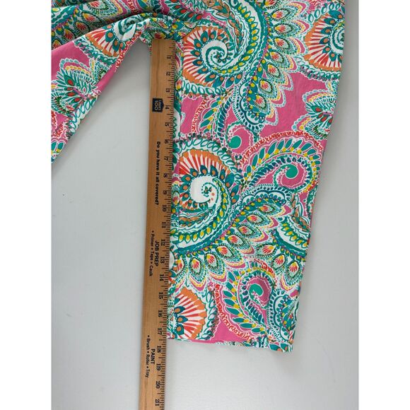 Susan Graver Women's Capri Pants Multicolor Paisley Print Cotton Spandex Size 6 - Picture 8 of 9